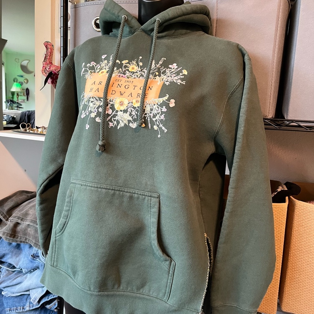 Unknown Brand Forest Green Floral Graphic Hoodie